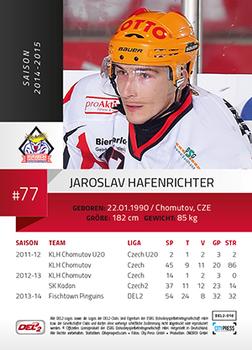 2014-15 Playercards (DEL2) #DEL2-010 Jaroslav Hafenrichter Back