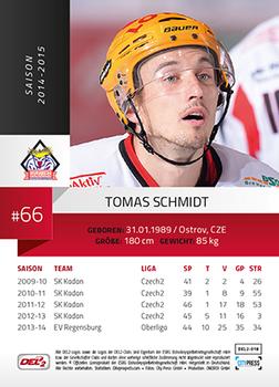 2014-15 Playercards (DEL2) #DEL2-018 Tomas Schmidt Back