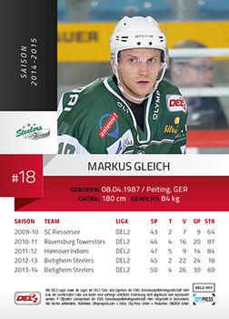 2014-15 Playercards (DEL2) #DEL2-051 Marcus Gleich Back