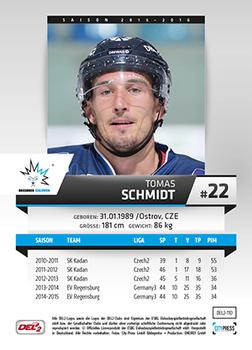 2015-16 Playercards (DEL2) #DEL2-110 Tomas Schmidt Back