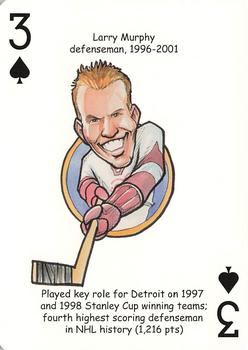 2006 Hero Decks Detroit Red Wings Hockey Heroes Playing Cards #3♠ Larry Murphy Front