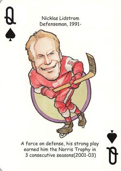2006 Hero Decks Detroit Red Wings Hockey Heroes Playing Cards #Q♠ Nicklas Lidstrom Front