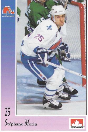 1991-92 Petro-Canada Quebec Nordiques #NNO Stephane Morin Front