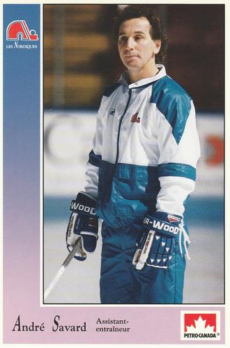 1992-93 Petro-Canada Quebec Nordiques #NNO Andre Savard Front