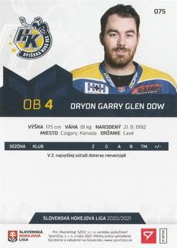 2020-21 SportZoo Slovenská Hokejová Liga #075 Drydn Dow Back