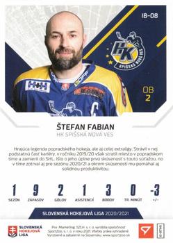 2020-21 SportZoo Slovenská Hokejová Liga - Ice Breakers #IB-08 Stefan Fabian Back