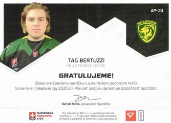 2020-21 SportZoo Slovenská Hokejová Liga - Autographed Playmakers #AP-24 Tag Bertuzzi Back