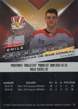 2020-21 Extreme Baie-Comeau Drakkar (QMJHL) #13 Emile Chouinard Back