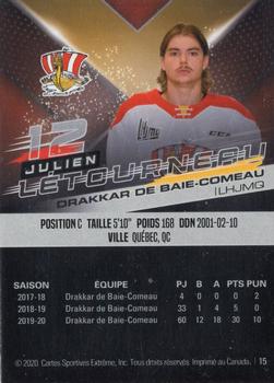 2020-21 Extreme Baie-Comeau Drakkar (QMJHL) #15 Julien Letourneau Back