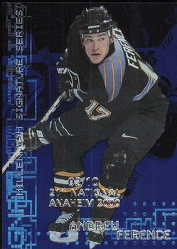 1999-00 Be a Player Millennium Signature Series - Anaheim National Sapphire #196 Andrew Ference Front