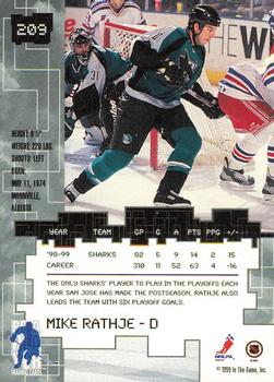 1999-00 Be a Player Millennium Signature Series - Anaheim National Sapphire #209 Mike Rathje Back