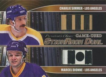 2020-21 President's Choice Game-Used - StickRack Dual #SRD-8 Charlie Simmer / Marcel Dionne Front