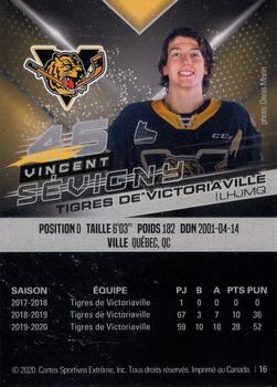 2020-21 Extreme Victoriaville Tigres (QMJHL) #16 Vincent Sevigny Back
