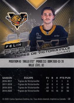 2020-21 Extreme Victoriaville Tigres (QMJHL) #22 Felix Pare Back
