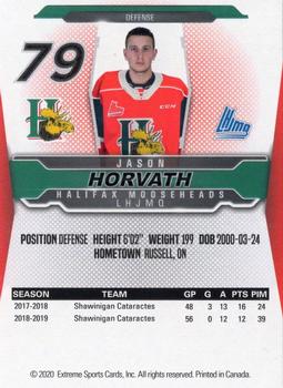 2019-20 Halifax Mooseheads (QMJHL) #21 Jason Horvath Back