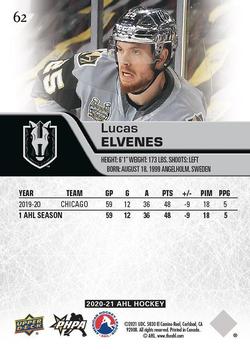 2020-21 Upper Deck AHL #62 Lucas Elvenes Back