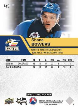 2020-21 Upper Deck AHL #145 Shane Bowers Back