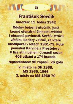 2011 Legendy CS Czech Retro National Legends #5 Frantisek Sevcik Back