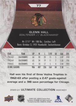 2020-21 Upper Deck Ultimate Collection #77 Glenn Hall Back