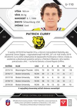 2020-21 SportZoo Tipos Extraliga 2. Seria #U-110 Patrick Curry Back