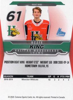 2019-20 Halifax Mooseheads (QMJHL) Update #31 Ozzie King Back