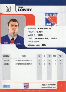 2009-10 Extreme Kitchener Rangers (OHL) Autographs #2 Chad Lowry Back