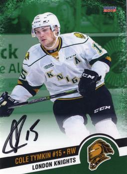 2018-19 Choice London Knights (OHL) Autographs #24 Cole Tymkin Front