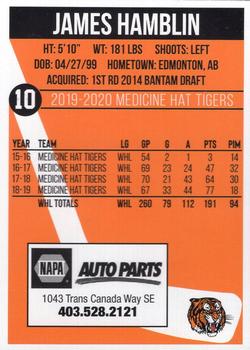 2019-20 Medicine Hat Tigers (WHL) #NNO James Hamblin Back