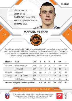 2020-21 SportZoo Tipos Extraliga 2. Seria - Gold #U-028 Marcel Petran Back