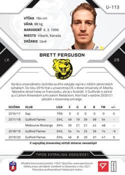 2020-21 SportZoo Tipos Extraliga 2. Seria - Gold #U-113 Brett Ferguson Back