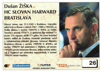 1995-96 APS HESR (Slovak) #26 Dusan Ziska Back