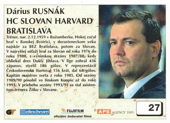 1995-96 APS HESR (Slovak) #27 Darius Rusnak Back