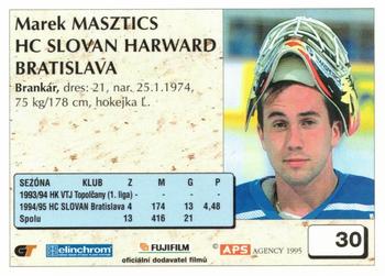 1995-96 APS HESR (Slovak) #30 Marek Mastic Back