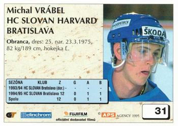 1995-96 APS HESR (Slovak) #31 Michal Vrabel Back