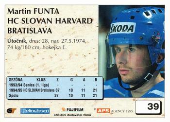 1995-96 APS HESR (Slovak) #39 Martin Funta Back