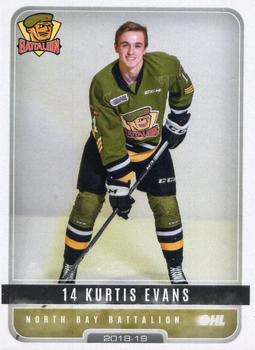 2018-19 Extreme North Bay Battalion (OHL) #15 Kurtis Evans Front