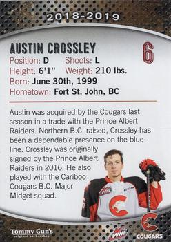 2018-19 Prince George Cougars (WHL) #NNO Austin Crossley Back