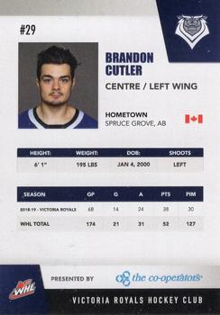 2019-20 Victoria Royals (WHL) #NNO Brandon Cutler Back