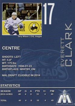 2013-14 Mississauga Steelheads (OHL) #NNO Everett Clark Back