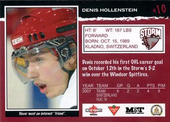 2007-08 M&T Printing Guelph Storm (OHL) #A-05 Denis Hollenstein Back