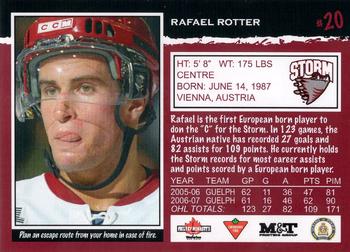 2007-08 M&T Printing Guelph Storm (OHL) #A-09 Rafael Rotter Back