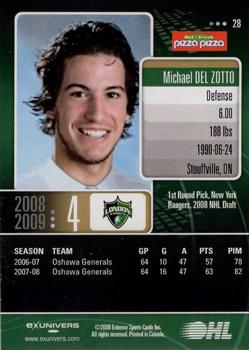 2008-09 Extreme London Knights (OHL) Update #28 Michael Del Zotto Back