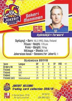 2018-19 Sereal Jokerit Helsinki - Red #JOK-BAS-033 Sakari Manninen Back
