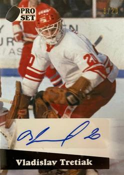 2020-21 Pro Set Memories - 1991-92 Hockey Autographs Black #A91-VT1 Vladislav Tretiak Front