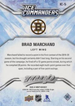 2020-21 Upper Deck MVP - Ice Commanders #IC-5 Brad Marchand Back