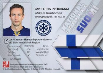 2021 Sereal KHL Collection - National Leaders #NAT-FIN-009 Mikael Ruohomaa Back