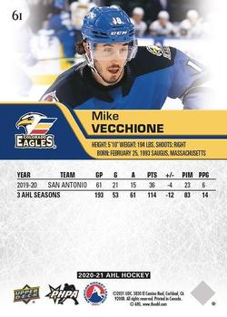 2020-21 Upper Deck AHL - UD Exclusives #61 Mike Vecchione Back