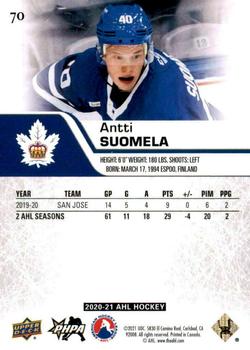 2020-21 Upper Deck AHL - UD Exclusives #70 Antti Suomela Back