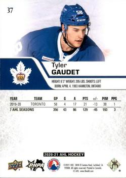 2020-21 Upper Deck AHL - UD High Gloss #37 Tyler Gaudet Back