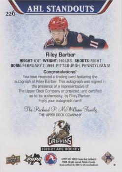 2020-21 Upper Deck AHL - Autographs #226 Riley Barber Back